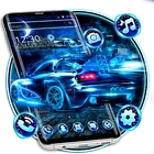 Neon Blue Sports Car Theme (New) 1